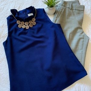 Navy sleeveless top